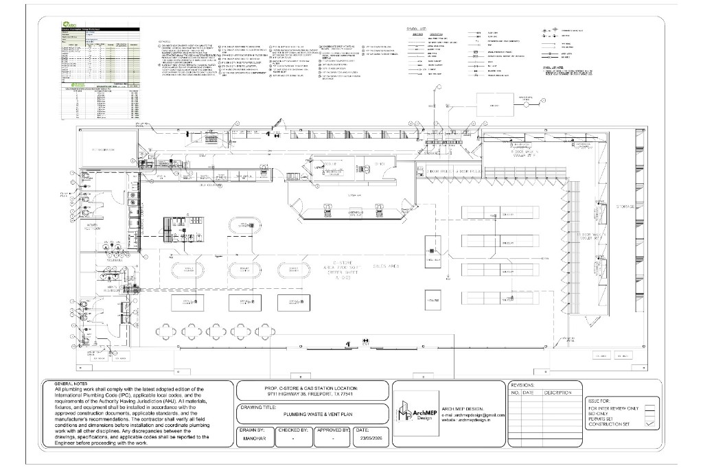 Plumbing Waste and Vent Plan
